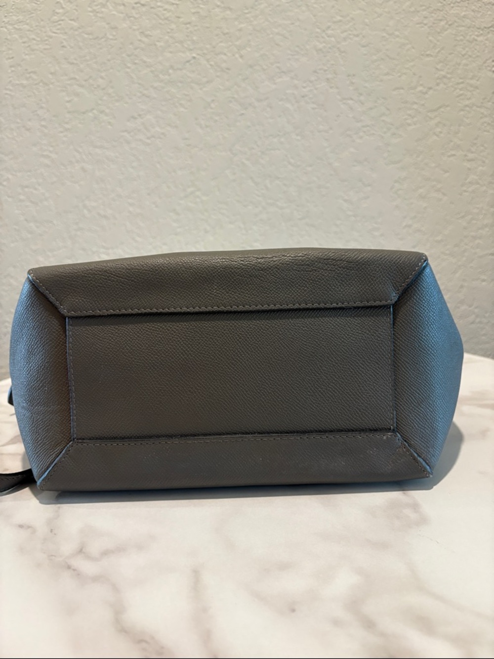Celine Mini Belt Gray Leather Satchel with Top Handle - Picture 6 of 15